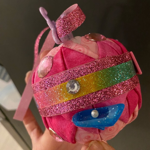 Handcrafted, Barbie inspired ornament with glitter, ribbon, gems, accessories - Picture 5 of 12